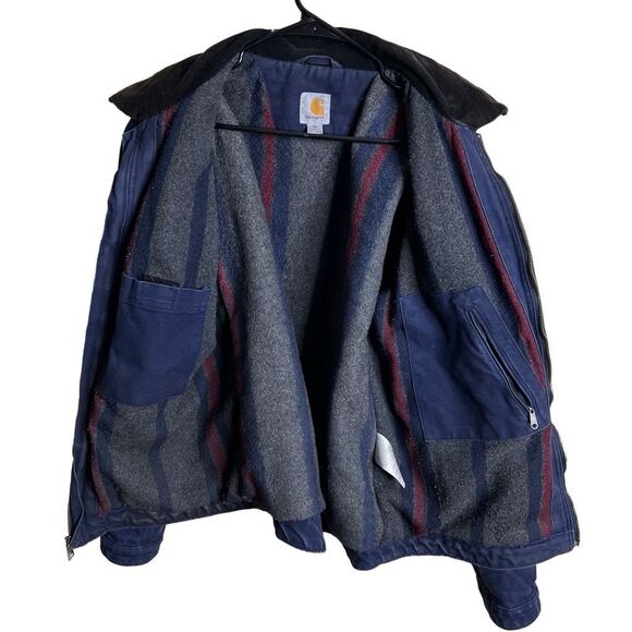 Carhartt Detroit Navy Jacket Medium Tall - Picture 4 of 6